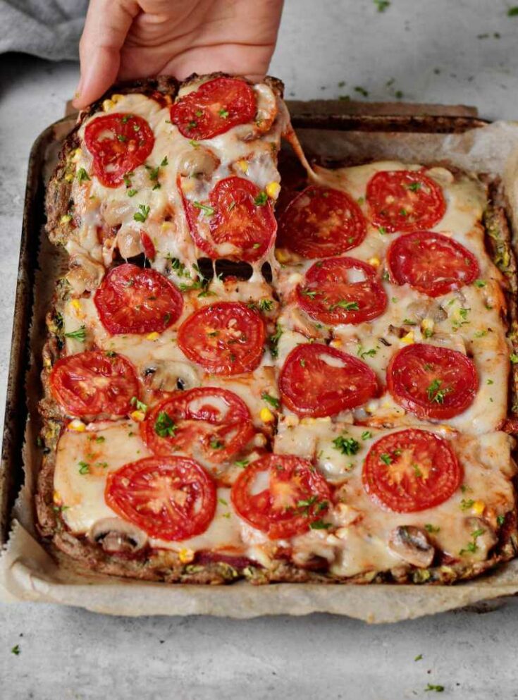 07 keto zucchini pizza crust with vegan cheese