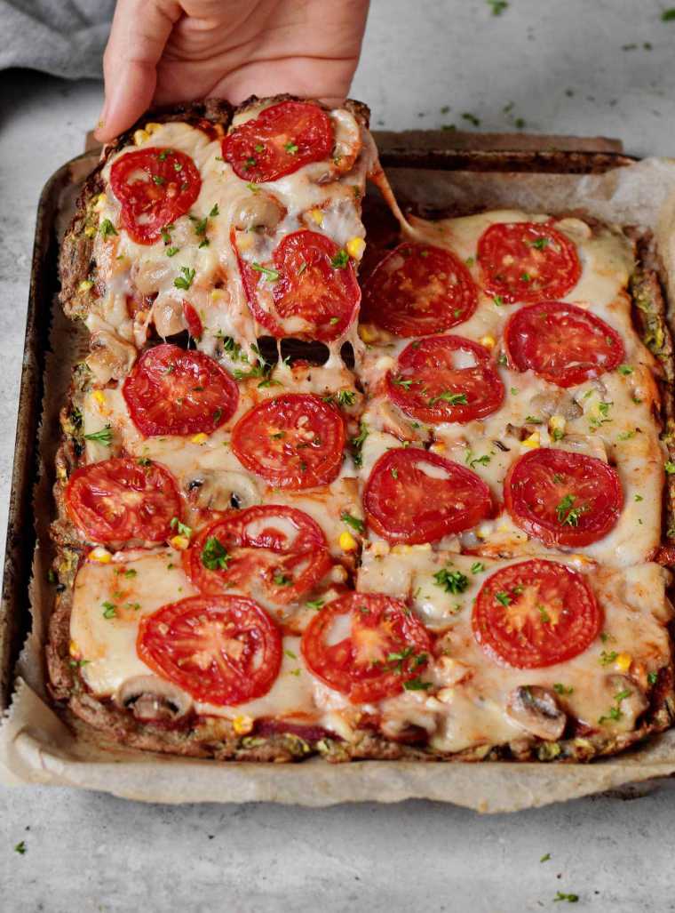 07 keto zucchini pizza crust with vegan cheese