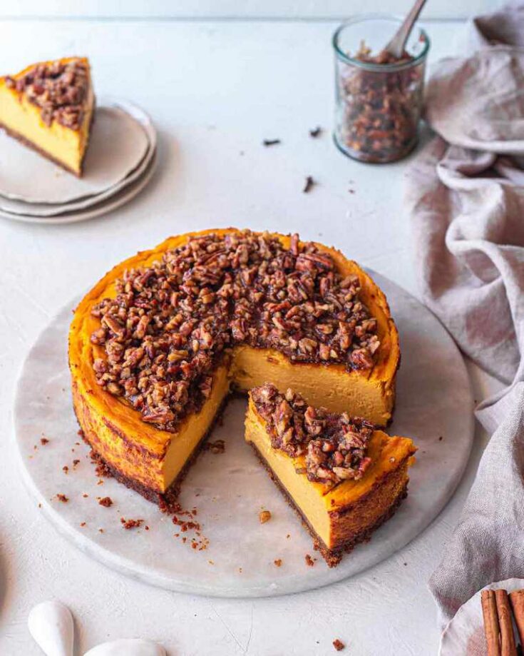 08 baked vegan pumpkin cheesecake