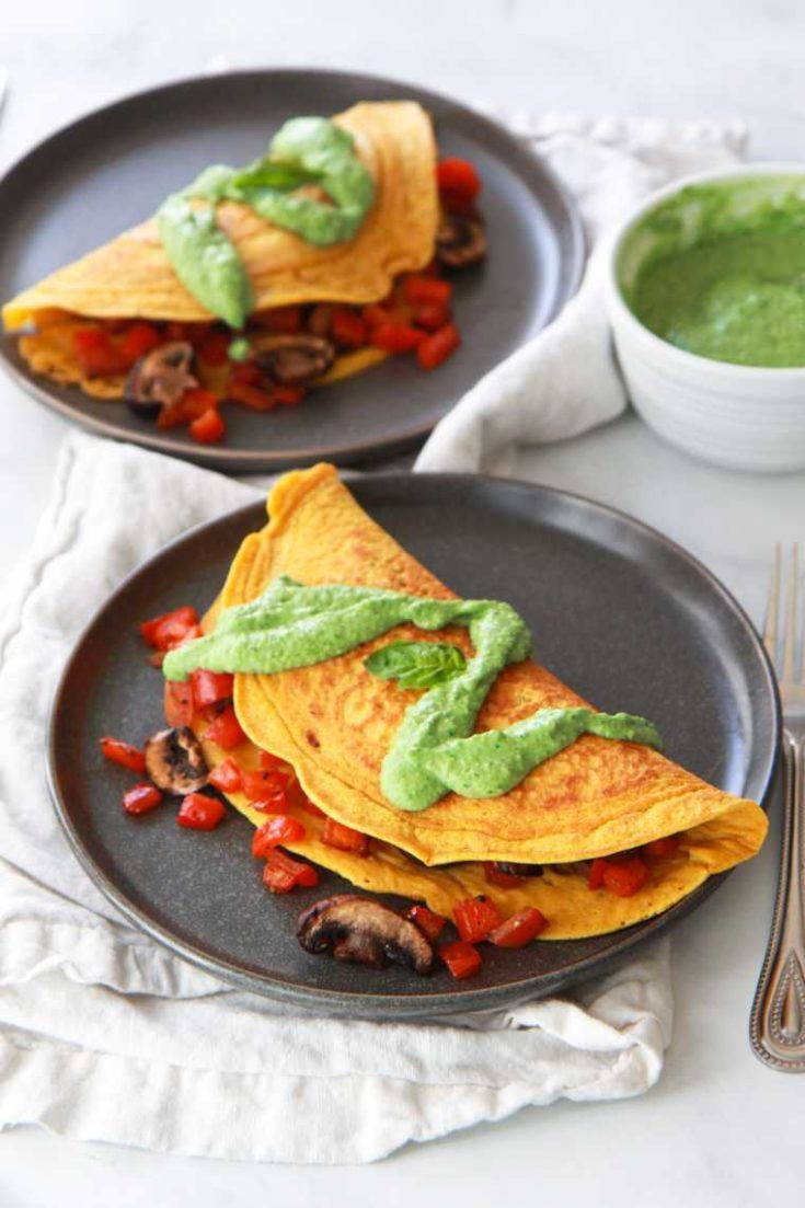 12 vegan chickpea omelet with avocado pesto