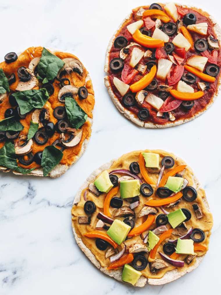 Healthy Vegan Pita Pizzas