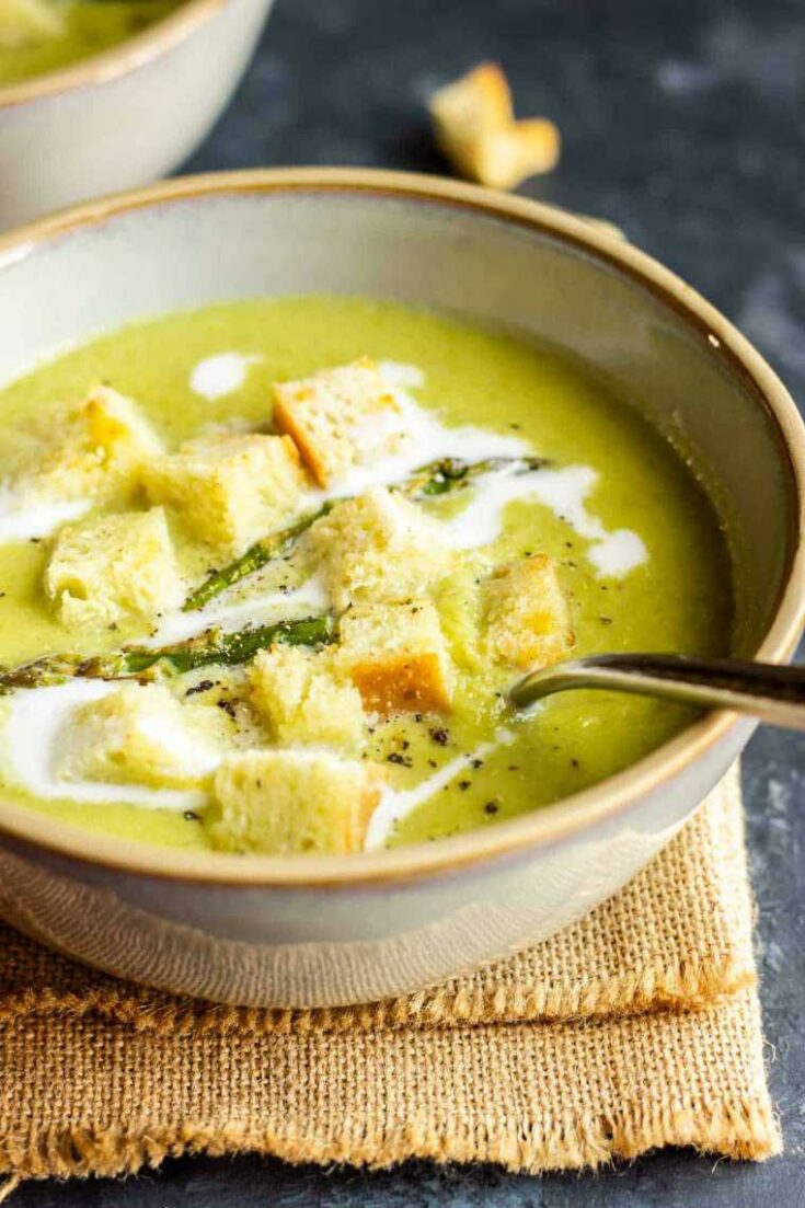 16 vegan creamy roasted asparagus soup