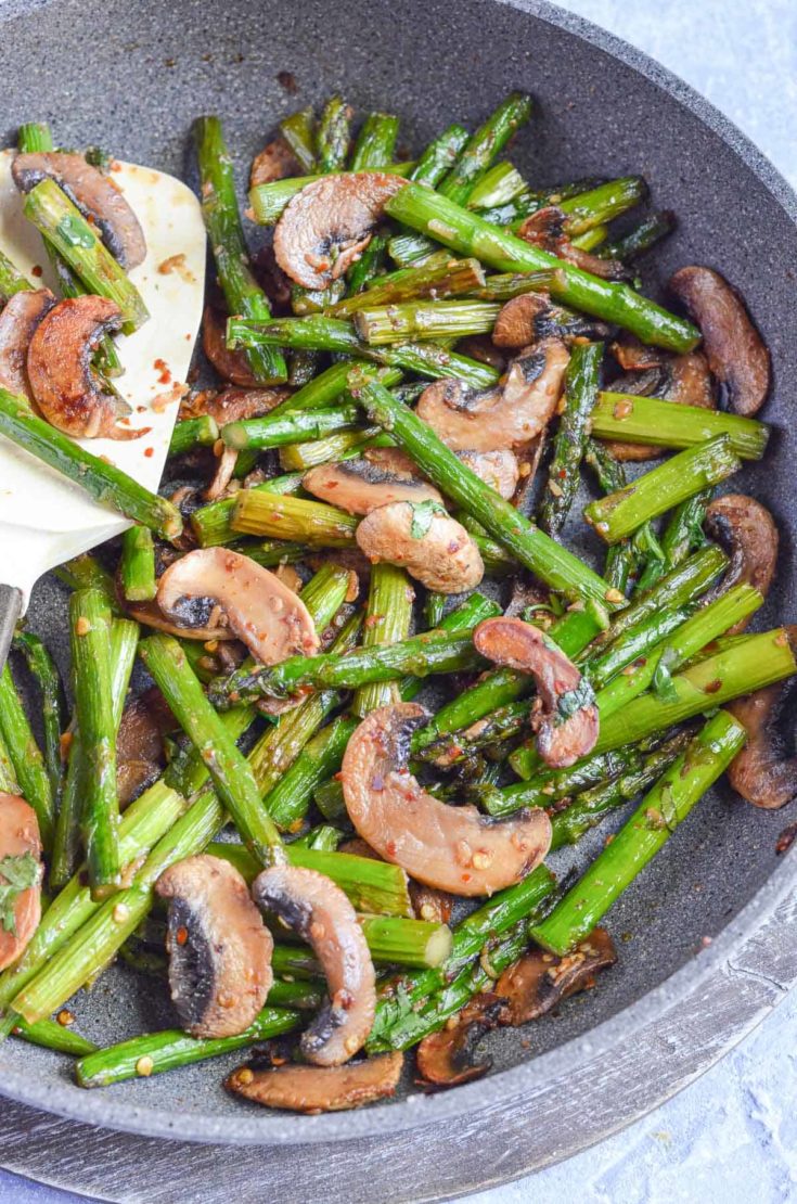 19 garlic sauteed asparagus and mushrooms