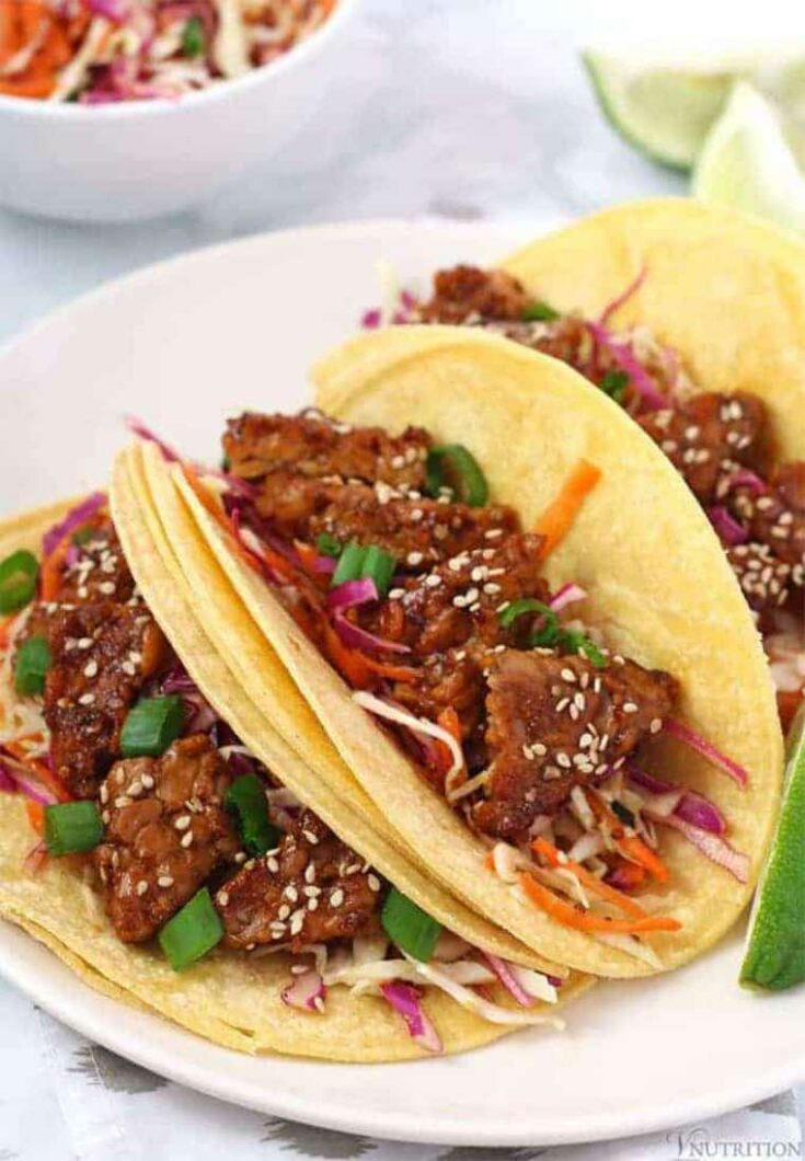 20 teriyaki tempeh tacos