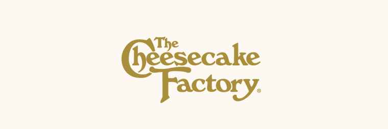 The Cheesecake Factory logo on beige background