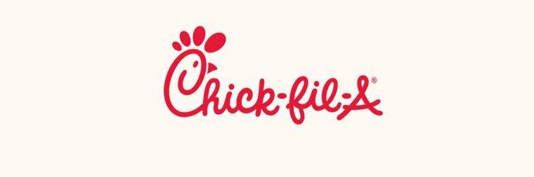 Chick Fil A logo on beige background
