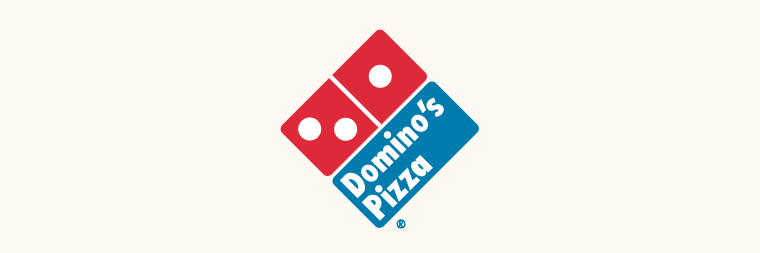 Domino's logo on beige background