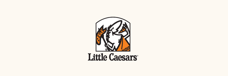 Little Caesars logo on beige background