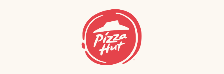 Pizza Hut logo on beige background