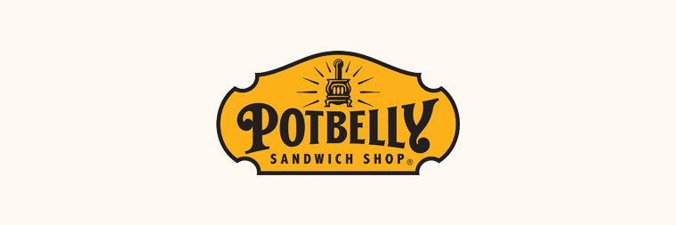 Potbelly logo on beige background