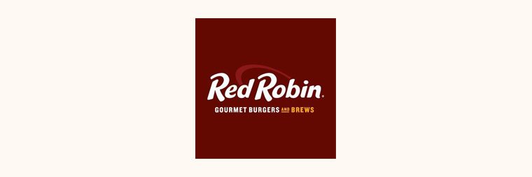 Red Robin logo on beige background