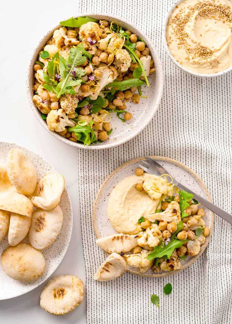 21 Spicy Roasted Chickpea and Cauliflower Salad