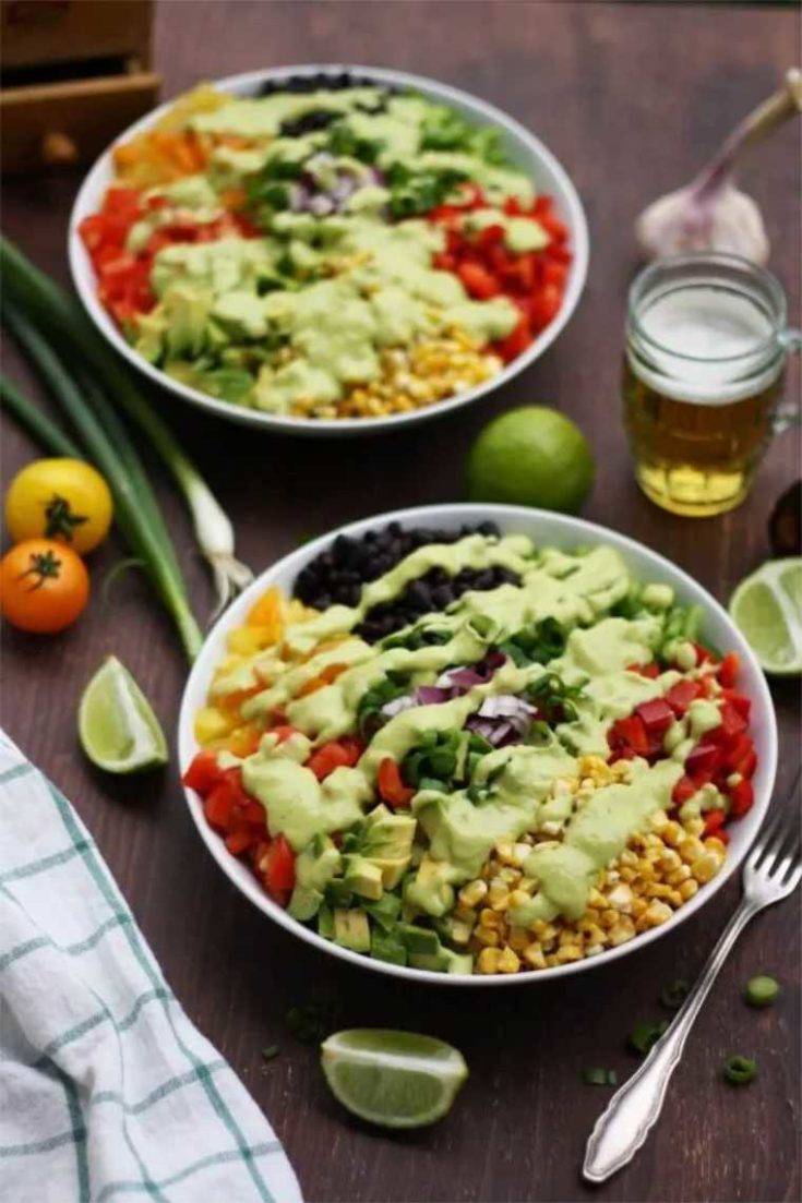 22 Vegan Mexican chopped salad avocado dressing