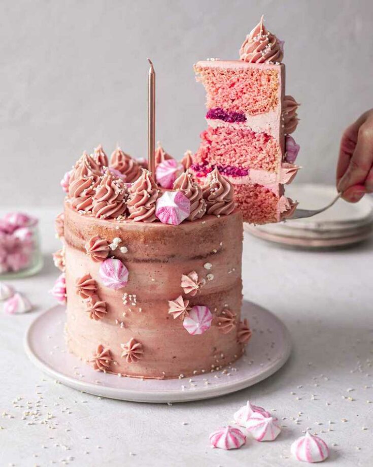 32 sweets vegan pink champagne cake