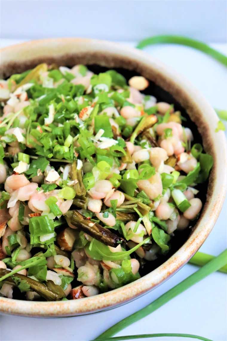 36 white bean garlic scapes salad