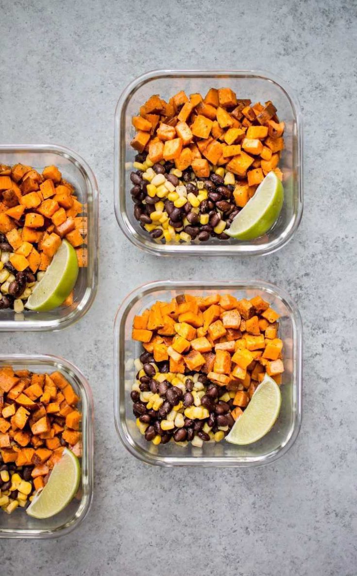 40 sweet potato vegan meal prep bowls