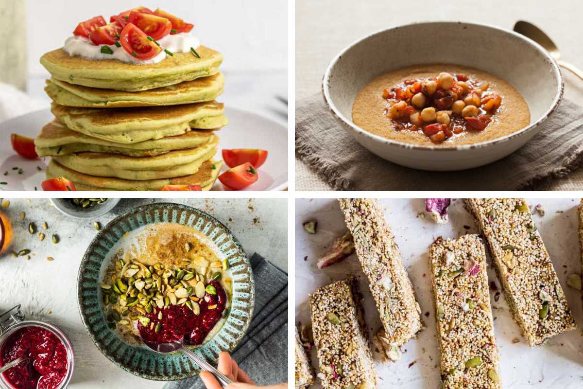 four Amaranth Recipes from polenta to pancakes, porridge, and bars