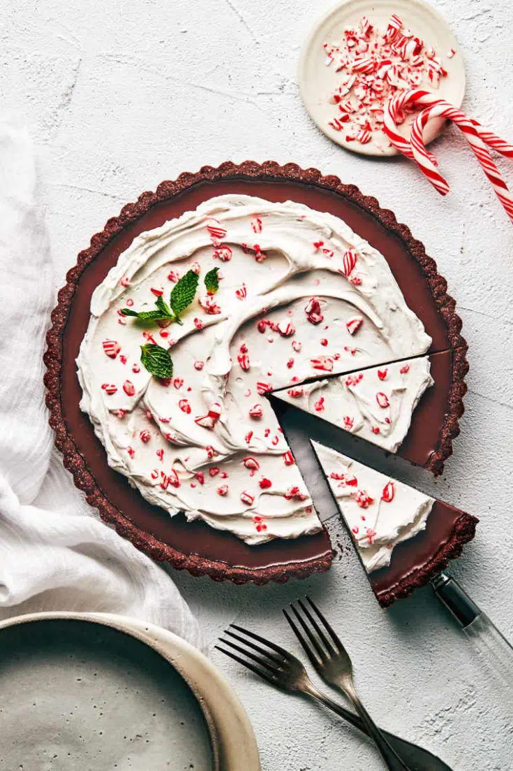 Best Christmas Recipes Treats Chocolate Peppermint Tart