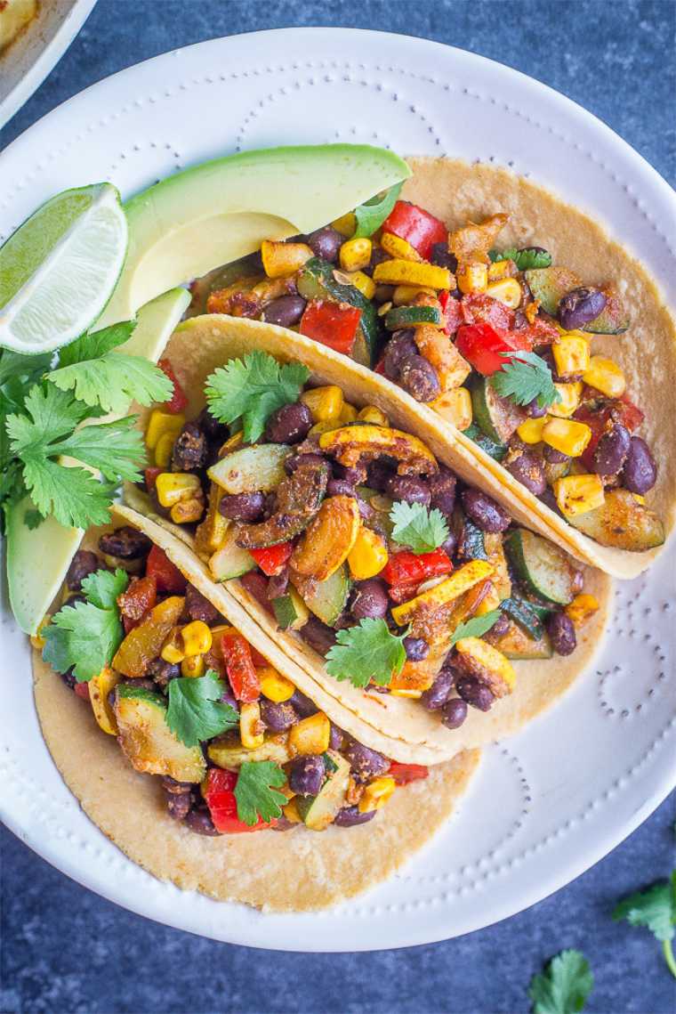 Black Bean Tacos with Summer Vegetables