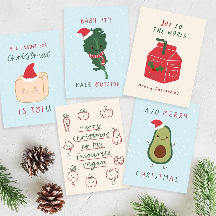 funny vegan Christmas Cards