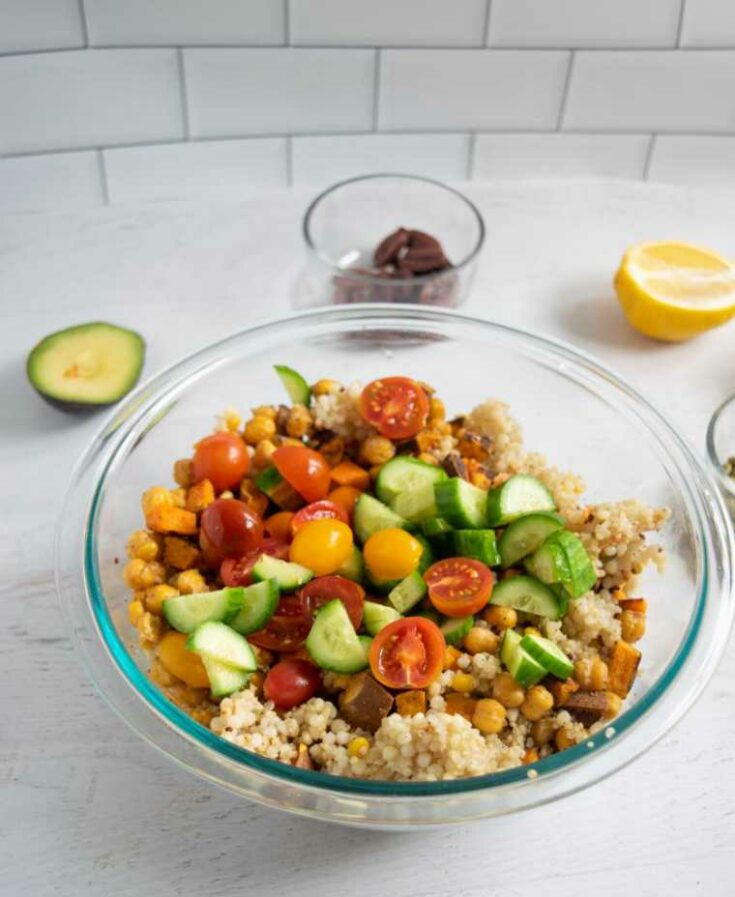 Couscous With Vegetables Avocado and Seeds