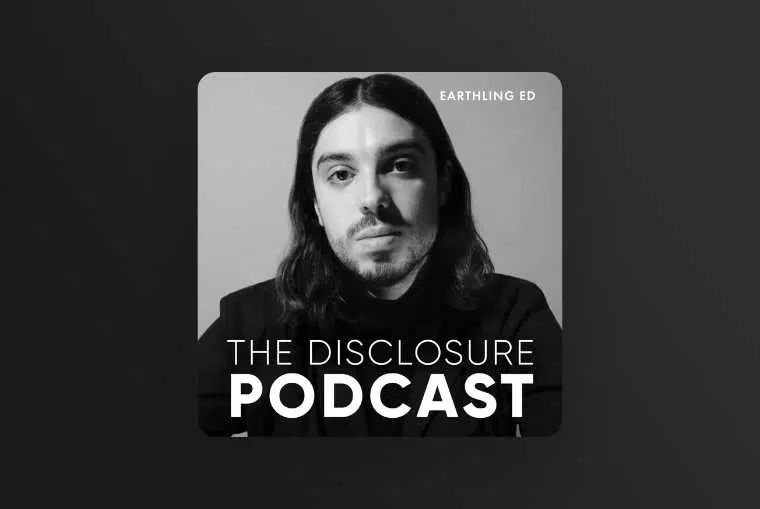 the disclosure podcast image on dark background
