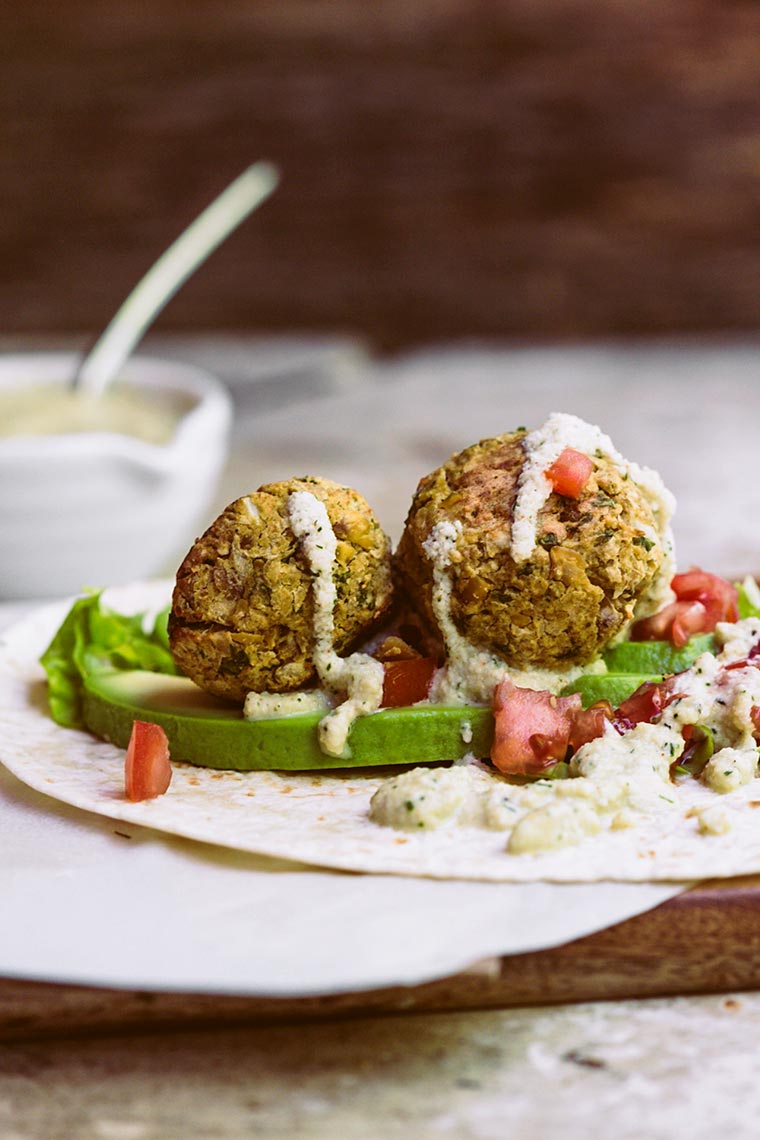 Vegan Oil Free Baked Falafel Tacos Easy Healthy