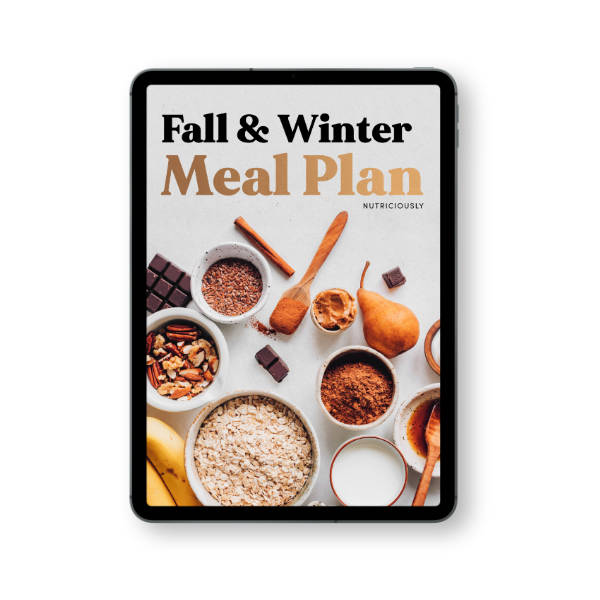 Fall Winter Meal Plan iPad on white background