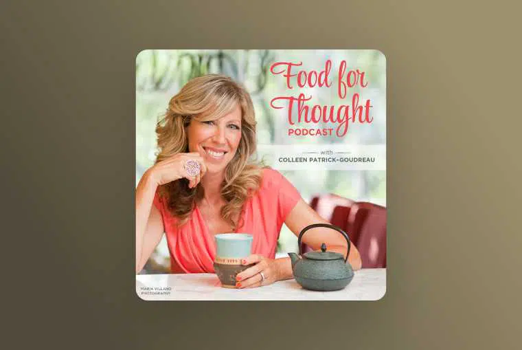 food for thought podcast image on beige background