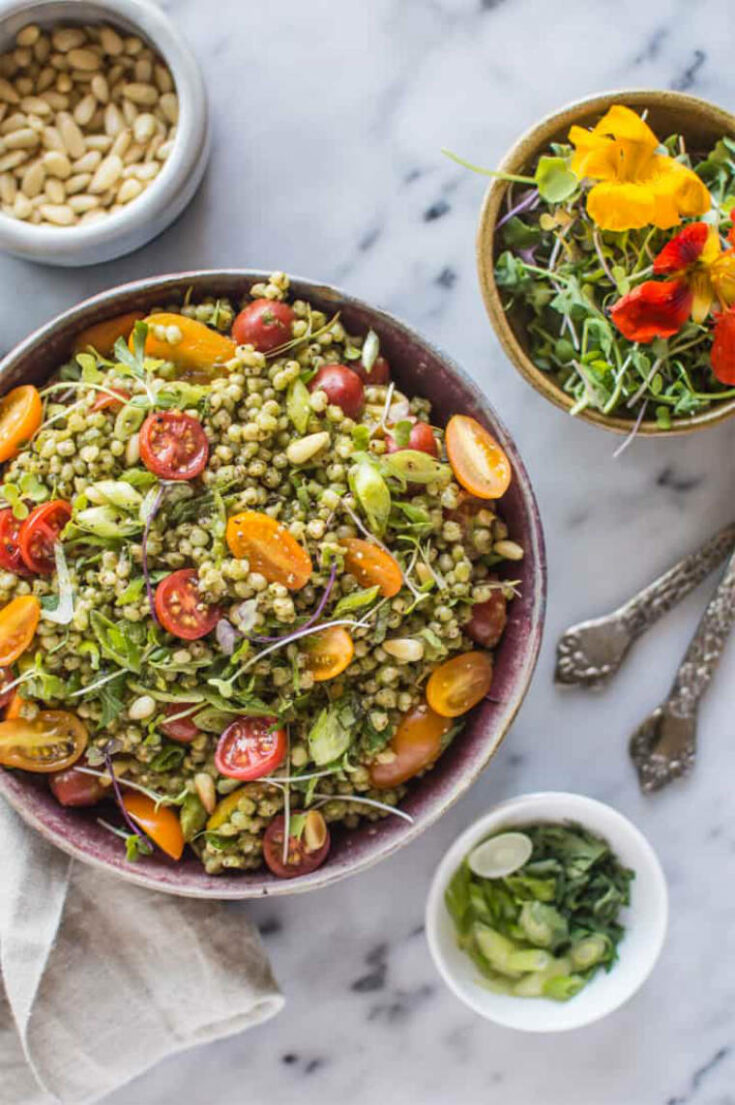 Kale Pesto Sorghum Salad Recipe