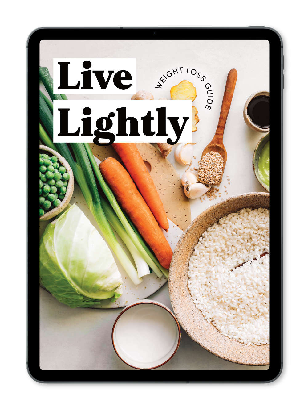 iPad Showcasing the Live Lightly Mai Guide