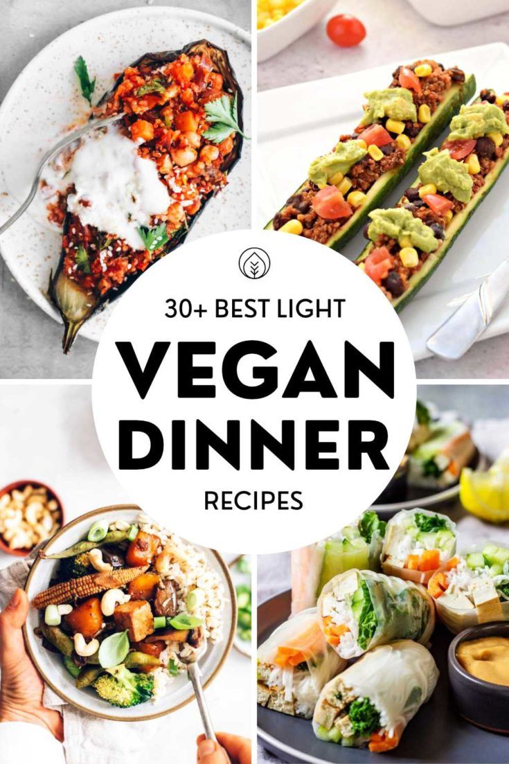 Light Vegan Dinners Pin 1