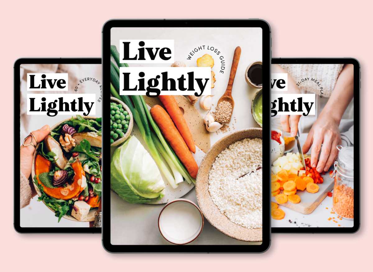 Three iPads with eBook Covers from the Live Lightly Bundle
