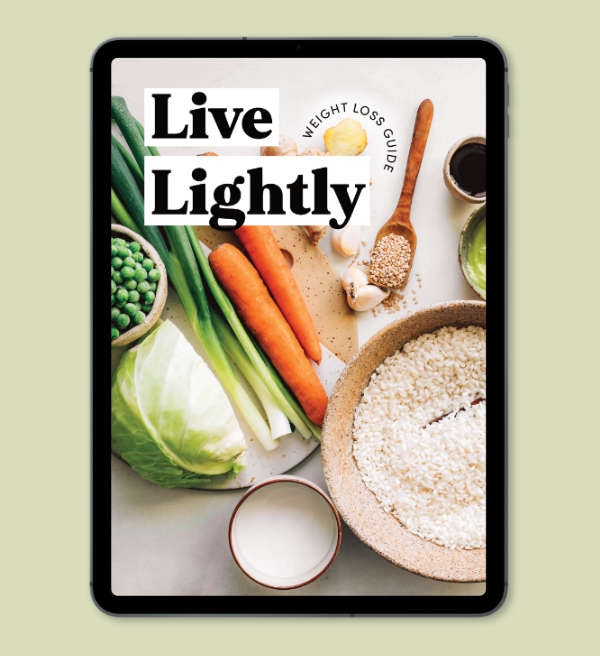 iPad showcasing Live Lightly eBook