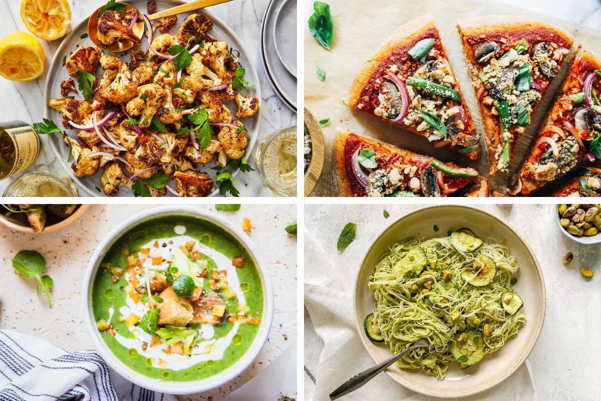 4 Low-Histamine Recipes like pizza, pasta, soup, and vegetables