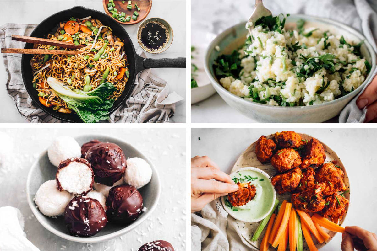 4 Low-Protein Recipes including Chinese noodles, cauliflower bites, herbed millet and bounty balls