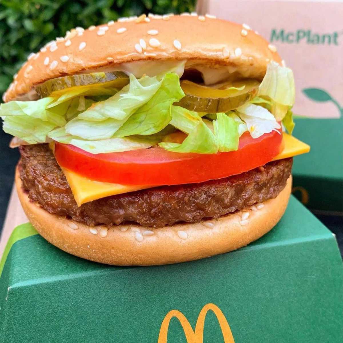 close of the the McDonalds vegan burger