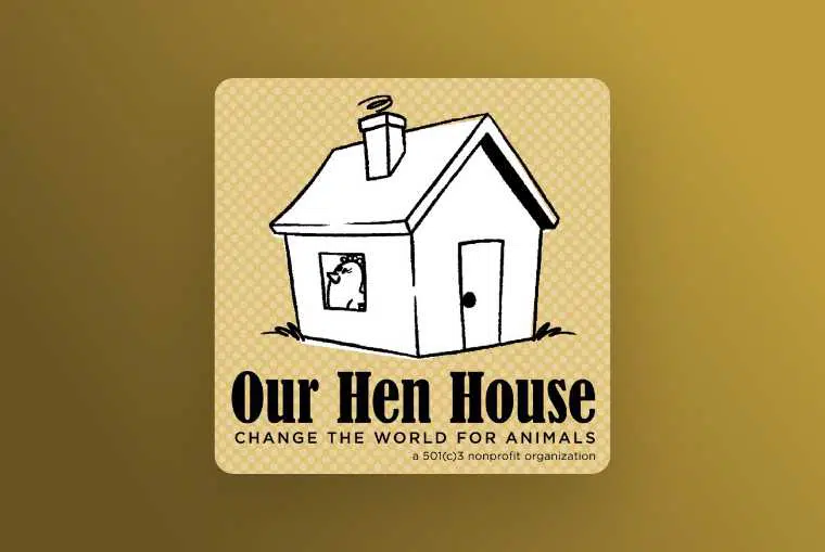 our hen house image on yellow background