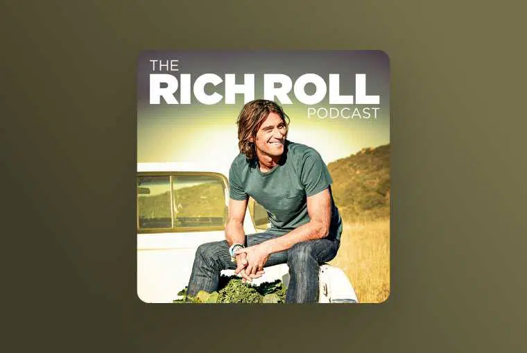 the rich roll podcast image on yellow background