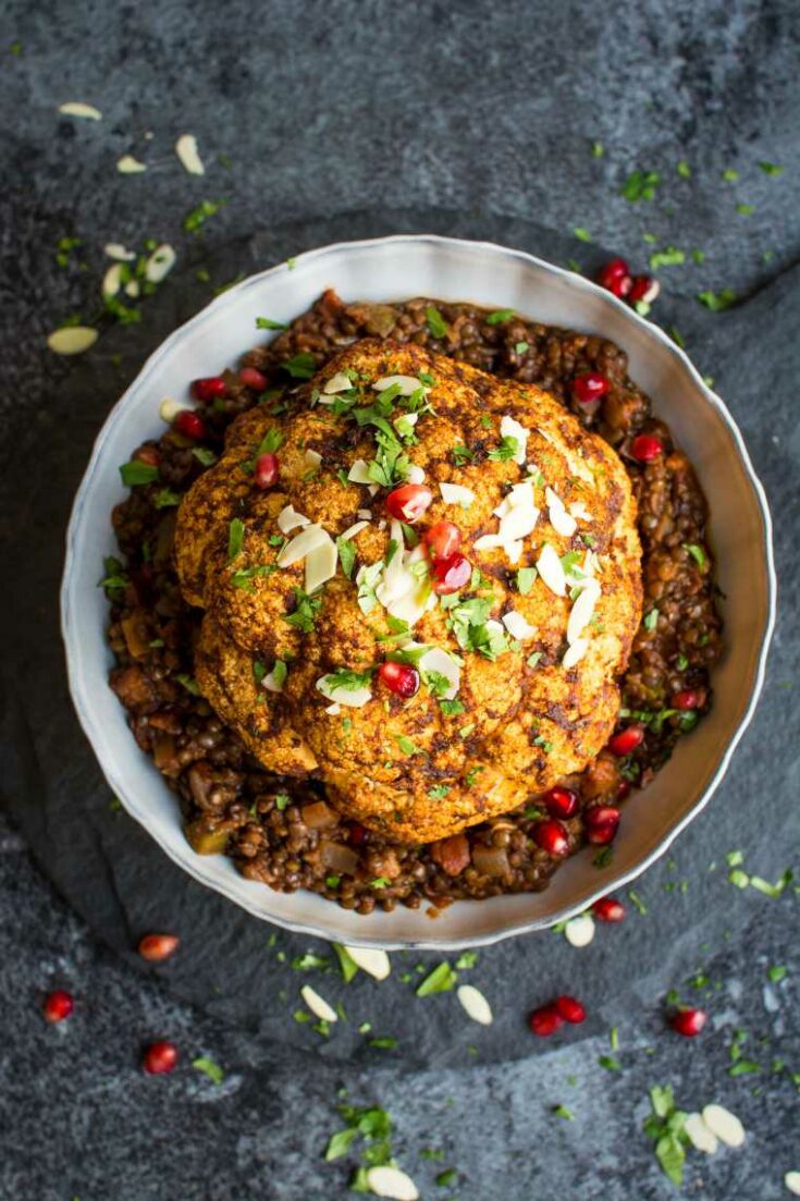 Roasted Cauliflower with Spicy Lentils 1