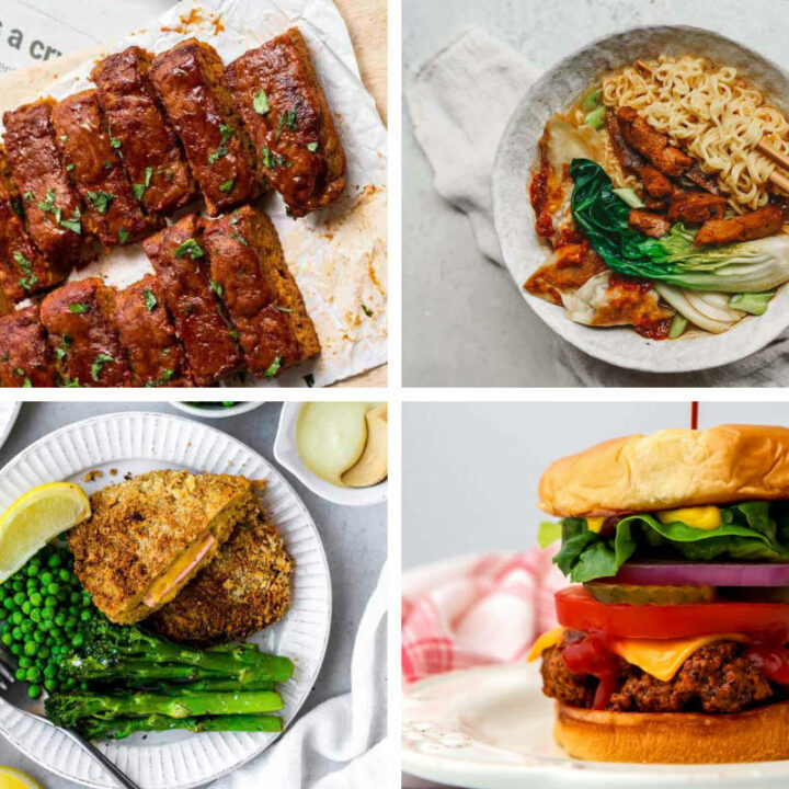 4 Seitan Recipes like burger, soup, ribs, and steak