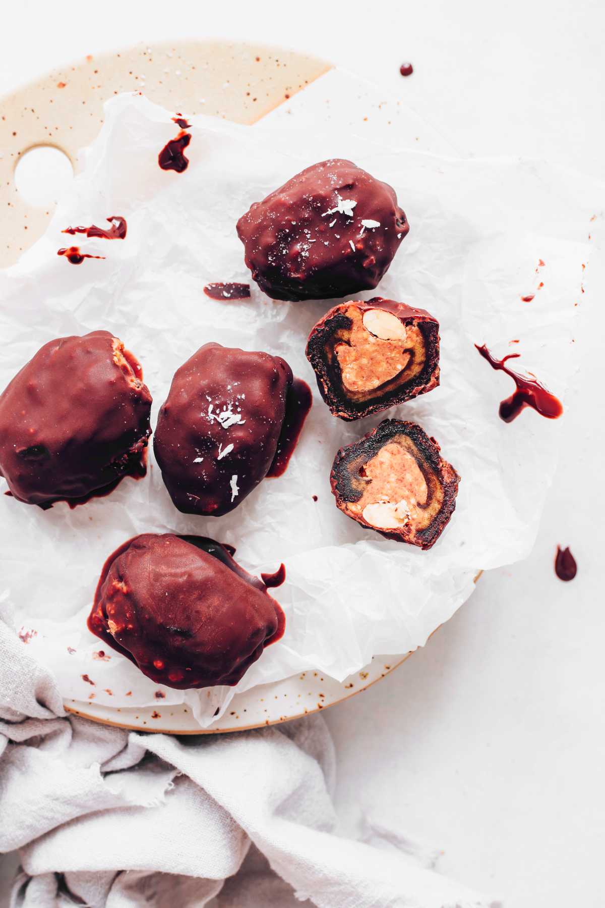 Chocolate Covered Dates Stuffed with Peanut Butter - Two Spoons