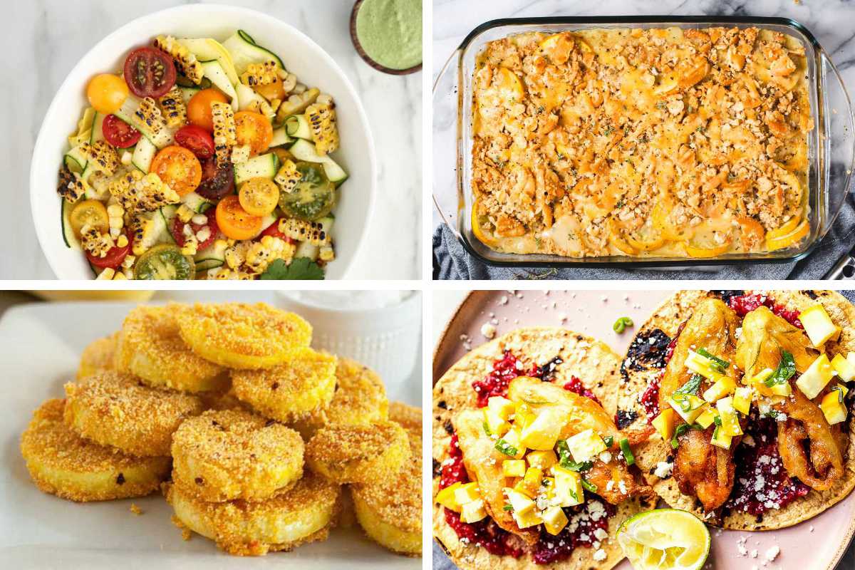 4 Summer Squash Recipes from salad to tacos and casserole
