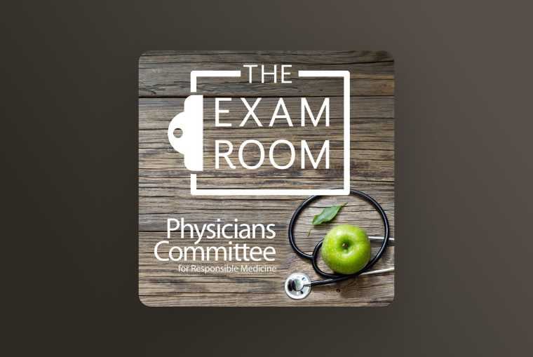 the exam room image on brown background