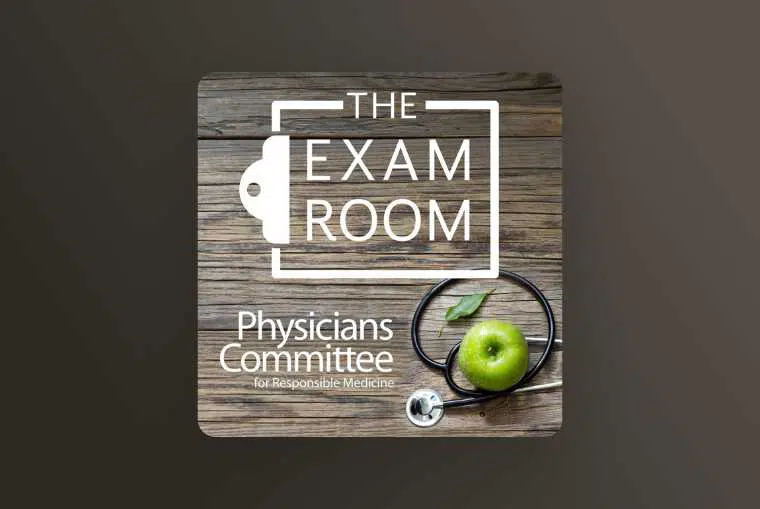 the exam room image on brown background
