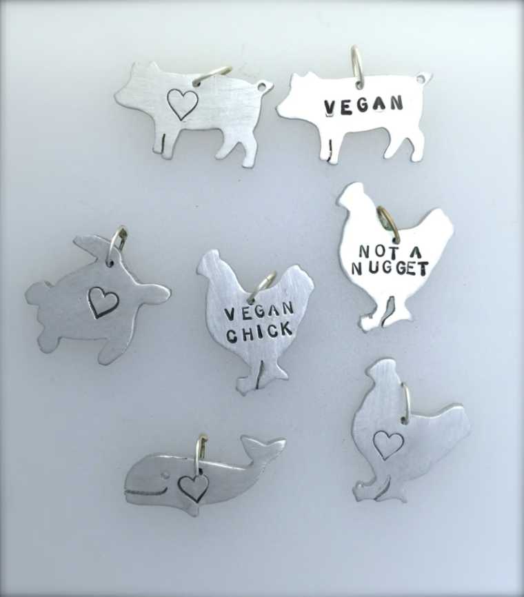 Silver Vegan Animal Charms