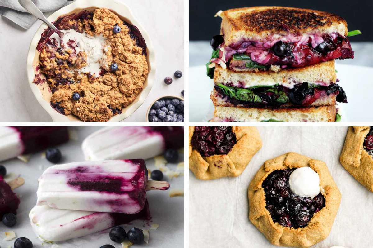 4 Vegan Blueberry Recipes from crumble to galette, popsicles and sandwiches