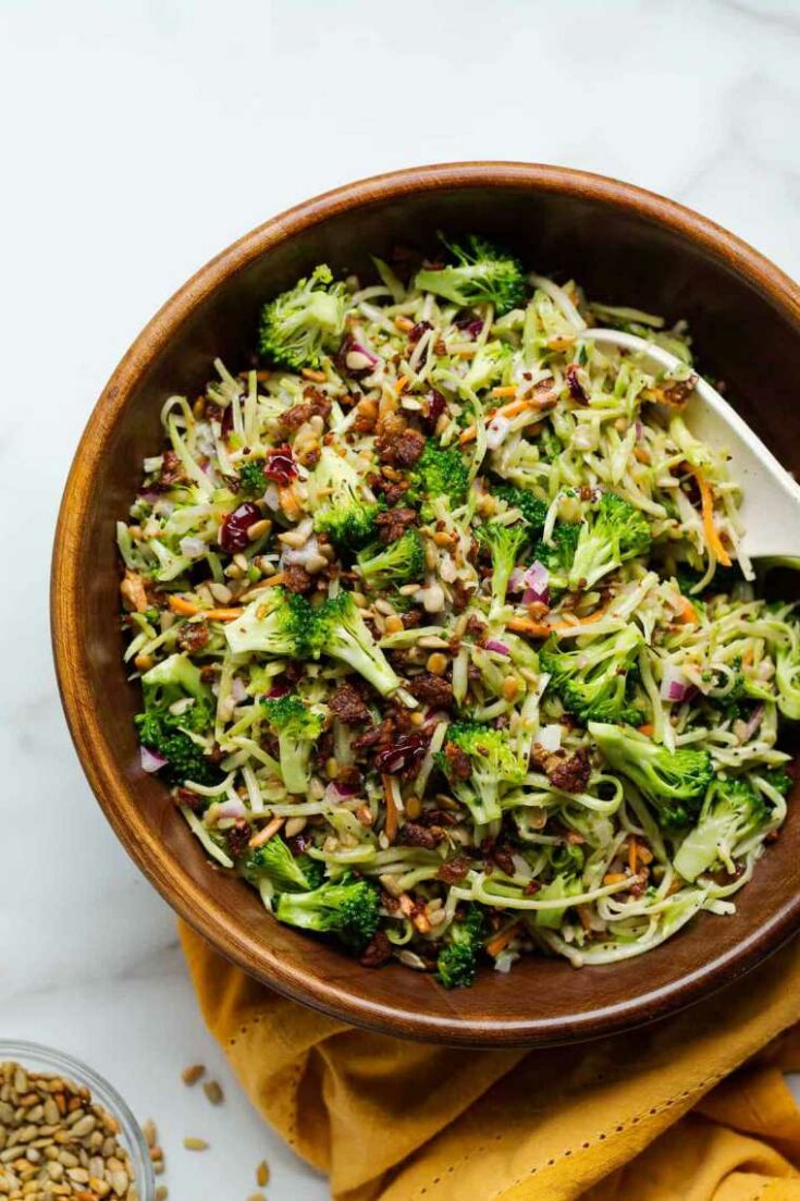 Vegan Broccoli Crunch Slaw Salad