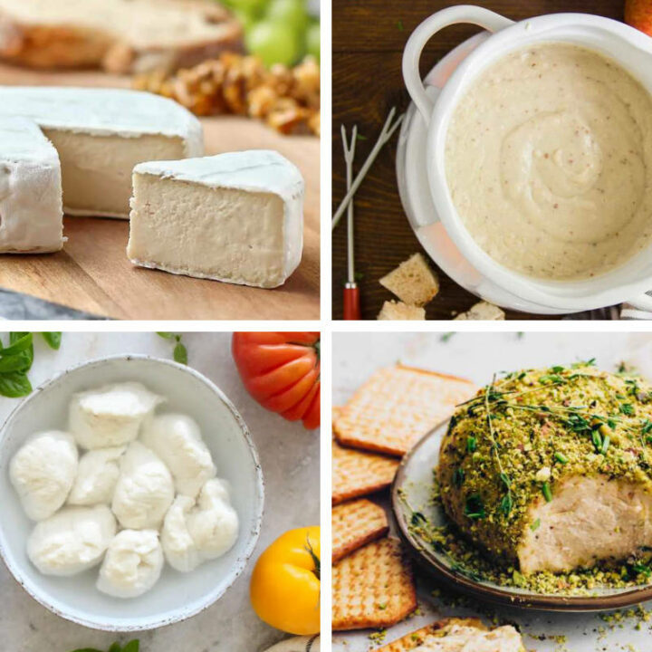 4 vegan cheese recipes from camembert to almond cheese, mozzarella, and fondue