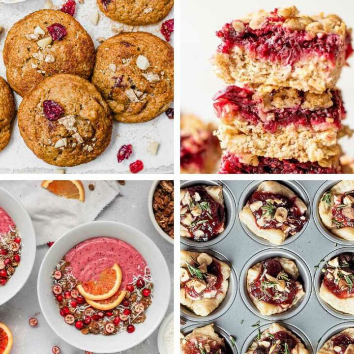 4 Vegan Cranberry Recipes from cookies to bars, bowls, and appetizers